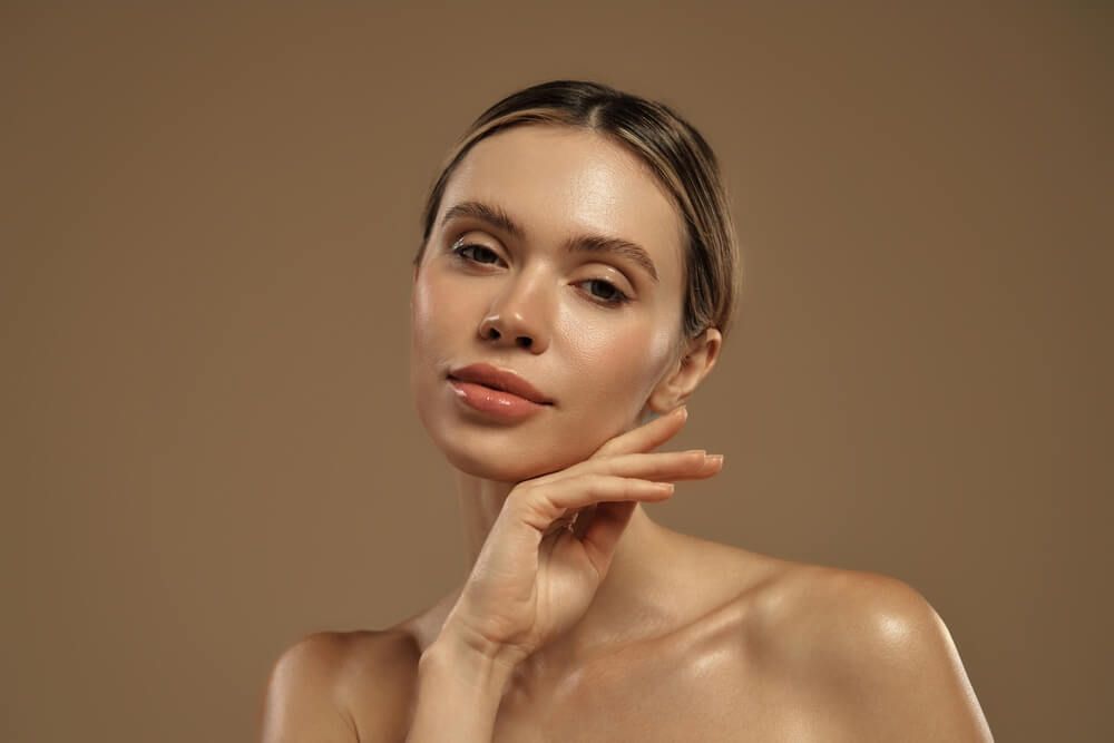 woman with natural beauty and light brown hair